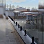 نرده استیل با گارد شیشه ای