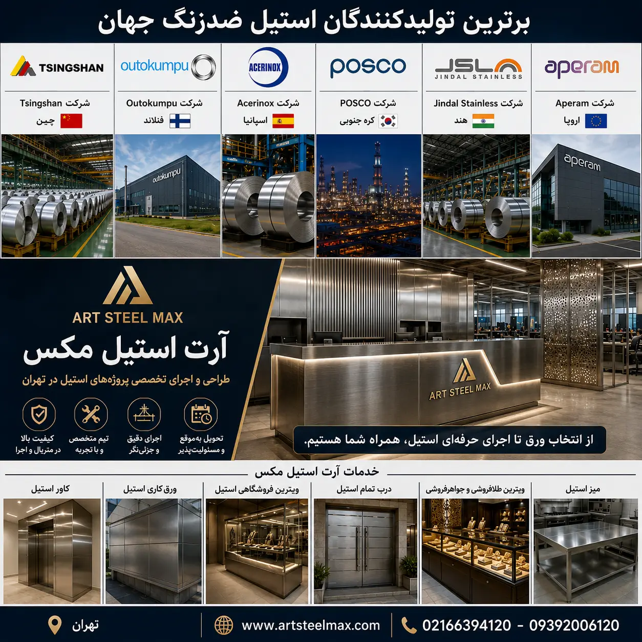 برترین تولیدکنندگان استیل ضدزنگ جهان؛ معرفی برندهای معتبر